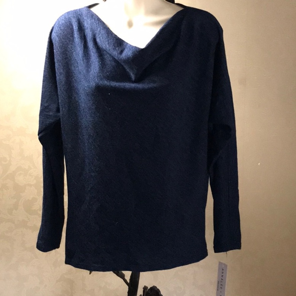 Navy Blue Cowl Neck